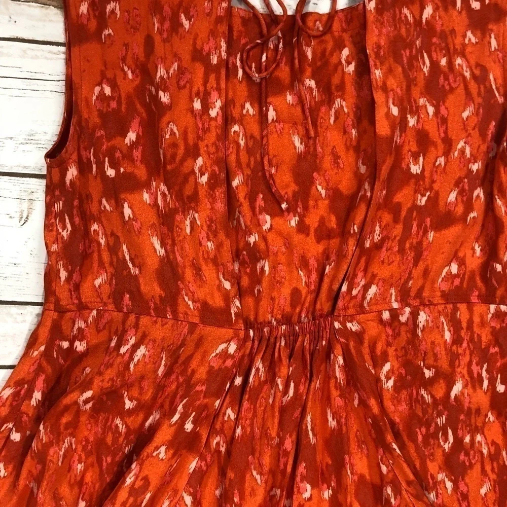 NWT Free People Orange and Red Pocket Dress
